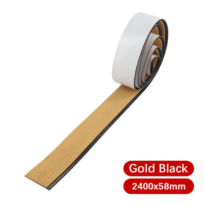 58x2400x5mm Brown EVA Foam Yacht Deck Mat – Imitated Teak Anti-Skid Boat Flooring Strip