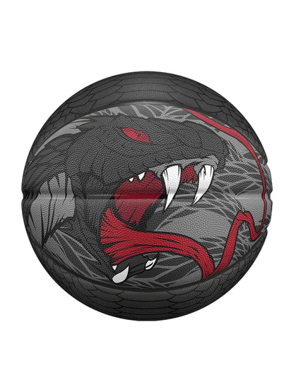 Black Size 7 Dendroaspis Polylepis Basketball – Official Outdoor Training Ball with Pump & Needle