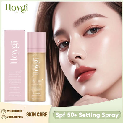 Hoygi SPF 50+ Matte Setting Spray — Long-Lasting Oil-Control Waterproof Makeup Fixer (Non-Greasy)