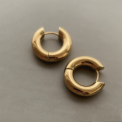20mm Stainless Steel Hoop Earrings – Smooth Round Chunky Huggie Earrings for Women Jewelry Accessories