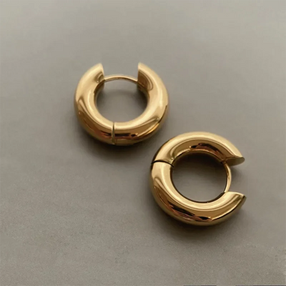 20mm Stainless Steel Hoop Earrings – Smooth Round Chunky Huggie Earrings for Women Jewelry Accessories