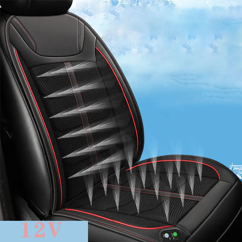 Car Air Conditioner Seat Cushion – DC12V Summer Cooling & Winter Heating, Ventilation with Auto Start/Stop for Car Interior
