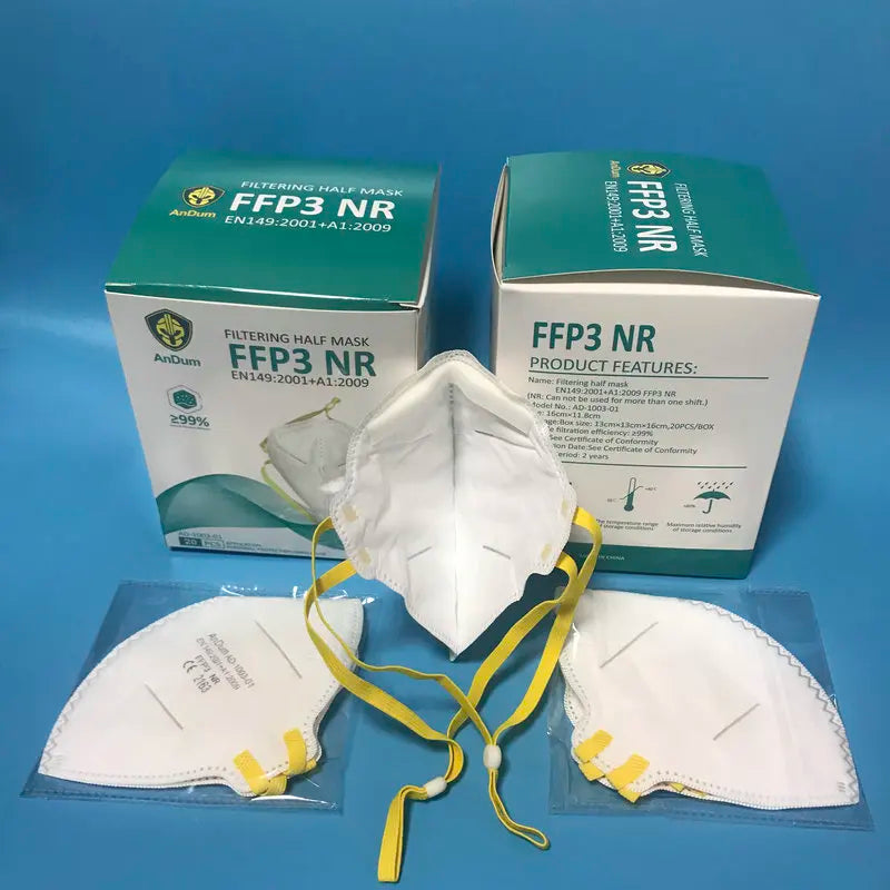 Head-Mounted FFP3 Mask — Adjustable 3D Respirator with EN149:2001 Protection Against Oily Particles