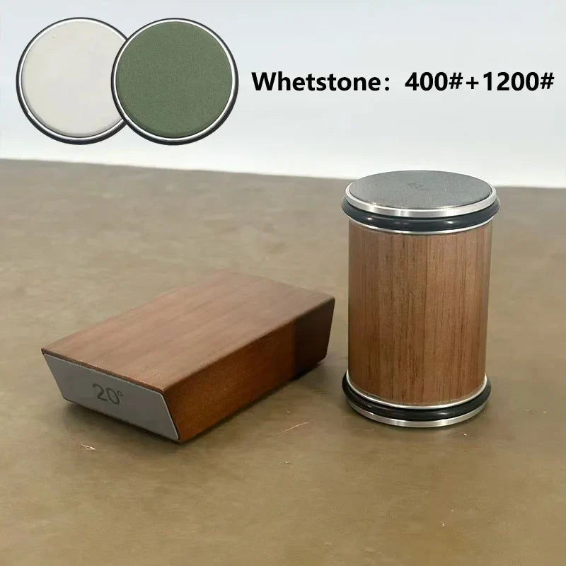 Rolling Knife Sharpener & Magnetic Holder – Diamond Sharpening Stone Kit with 15° and 20° Angle Rollers for Kitchen