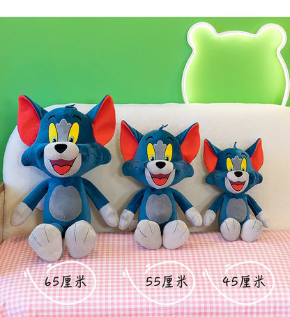 35/45/65cm Cute Cat & Mouse Plush Doll — Large Tom & Jerry Cartoon Stuffed Toy, Children's Soothing Companion Gift