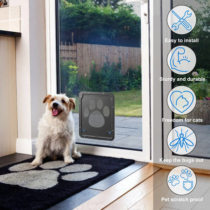 Secure Entry Solution: Pet Door with Lockable Magnetic Screen - Easy Install for Outdoor Dogs & Cats, Stylish Access to Your Garden