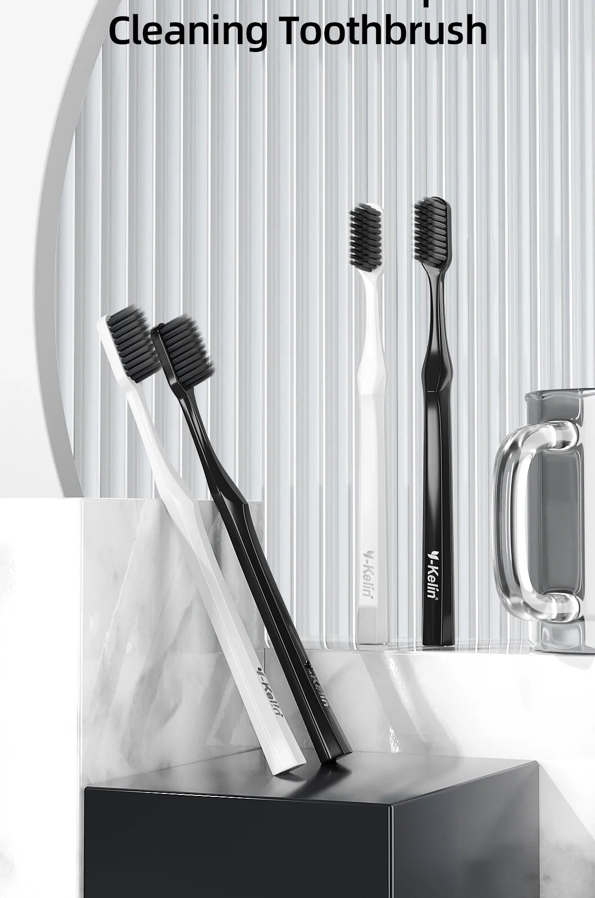 Y-Kelin Extra Hard Bristle Toothbrush Set – Small & Medium Brushes for Men, Household Oral Care