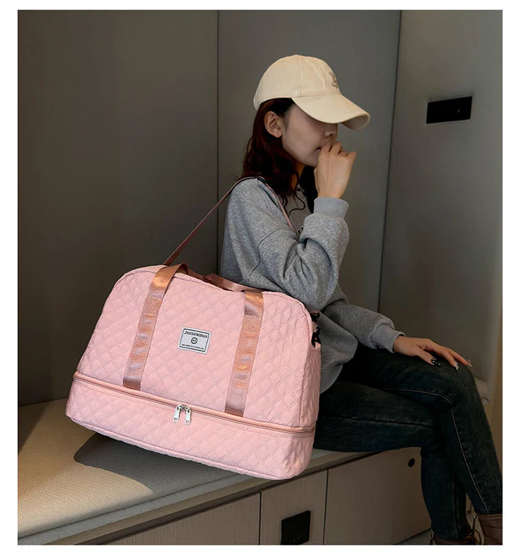 Short Trip Travel Bag – Large Capacity Waterproof Handbag with Dry & Wet Separation for Men & Women