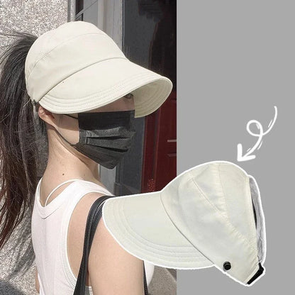 Women’s Quick-Dry Summer Cap – Lightweight Outdoor Visor with Mask Hanger and Sunscreen Protection