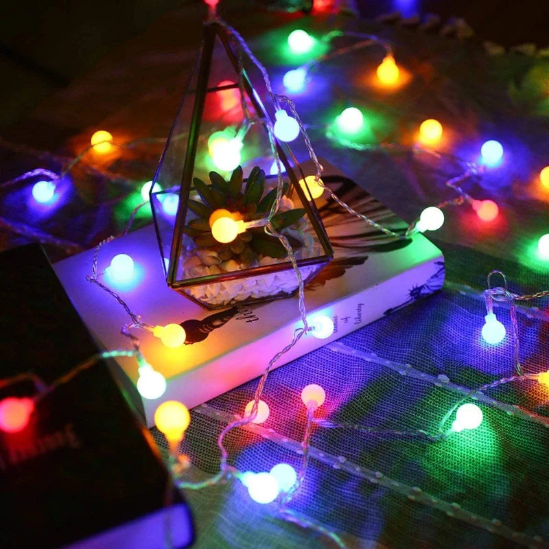 10M LED Ball String Lights – Outdoor Fairy Garland Bulb Lights for Garden, Wedding, Party & Christmas Home Decoration