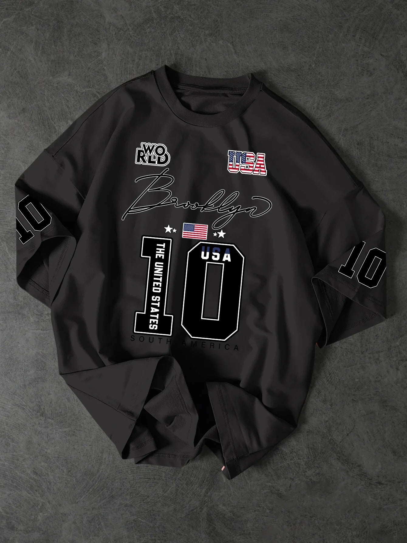 Brooklyn Style 10 Print Oversized T-Shirt - Men's Vintage Streetwear Jersey Tee