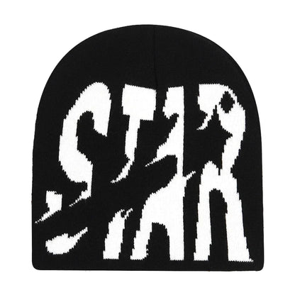 Y2K Letter Knitted Beanie Cap – Unisex Winter Autumn Warm Ski Skullcap, Hip Hop Streetwear Ear Cover Hat for Men & Women