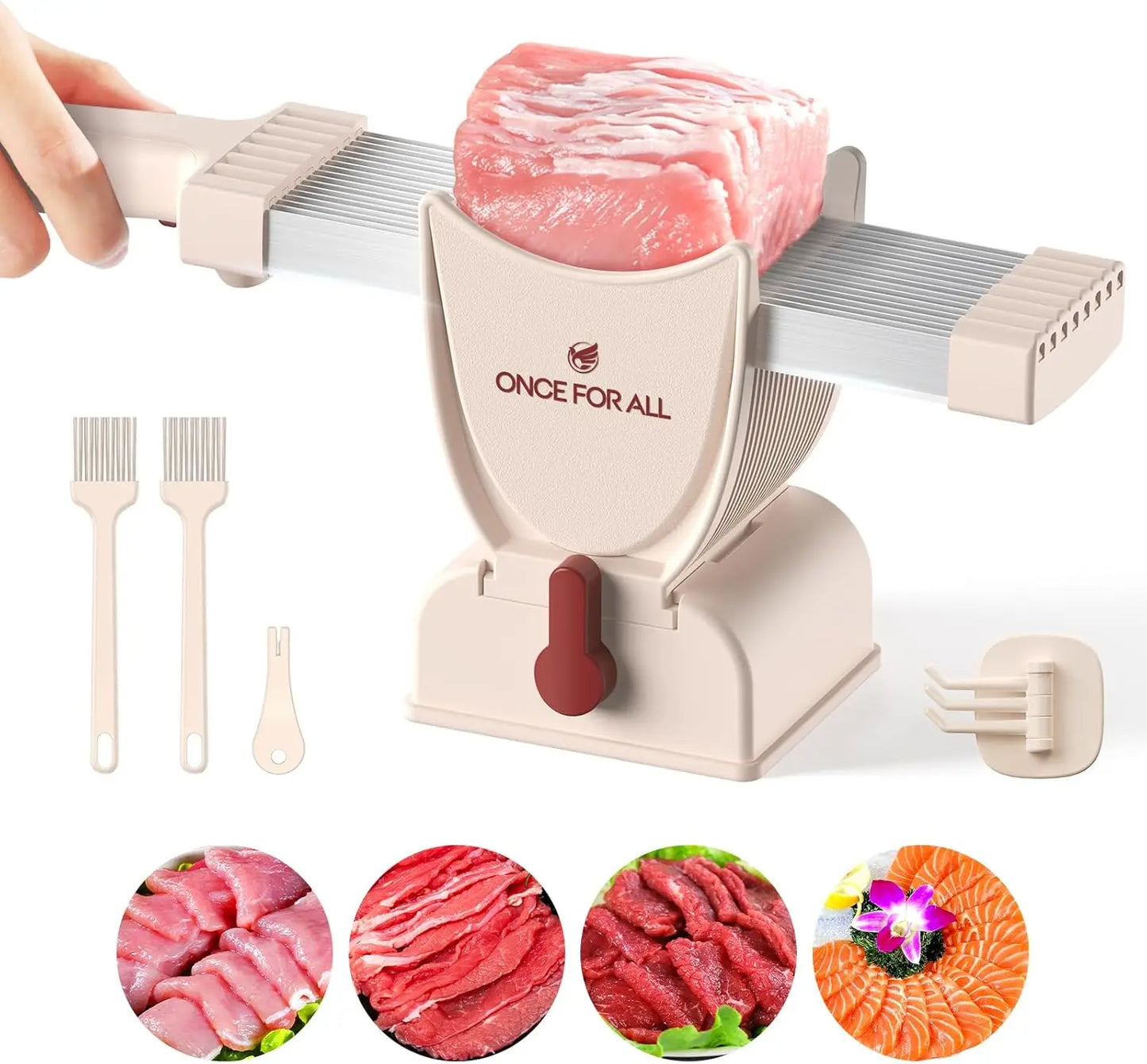 ONCE FOR ALL Meat Slicer Knife Set — Manual Kitchen Cleaver for Slicing & Shredding Fresh Beef
