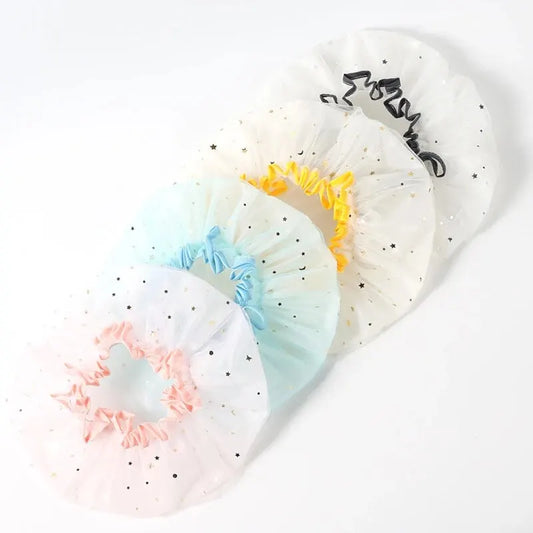 Double-Layer Waterproof Shower Cap — PVC Bathing Hat for Adult Women, Kitchen & Bathroom Use