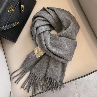 Winter Narrow Wool Scarf – 28 Colors, 100% Wool Solid Color Unisex Scarf for Men & Women, Warm and Cold-Proof