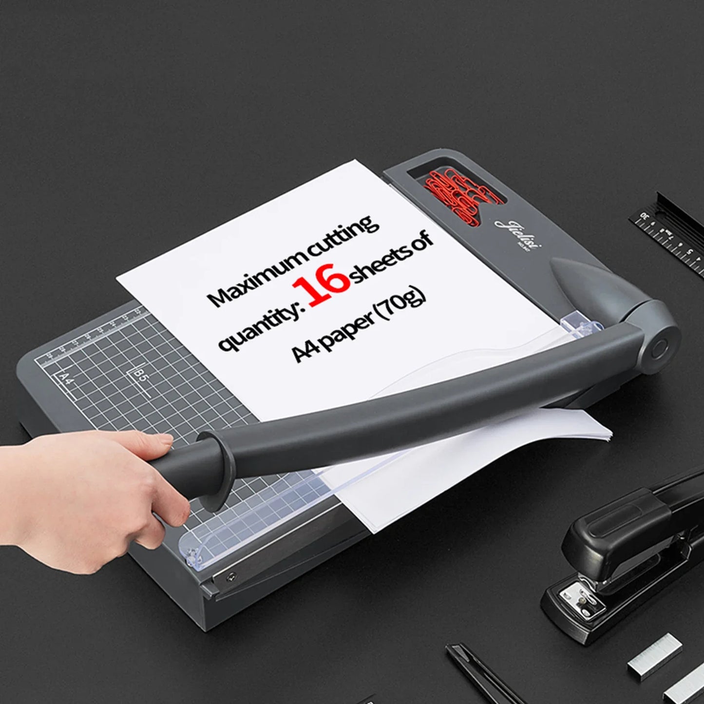 A4 Paper Trimmer Guillotine Cutter: Desktop Cutting Machine with Security Cutter Head - Ideal for Crafts, Photos, and Cards