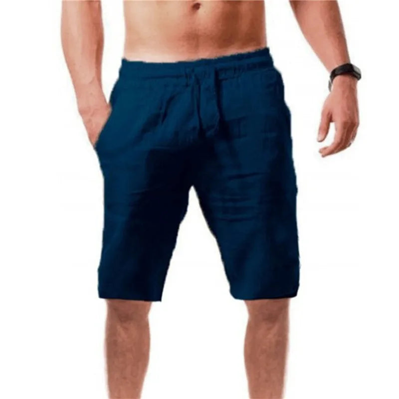 Men's Cotton Linen Shorts – Breathable Solid Color Summer Trousers, Fitness Streetwear S-3XL