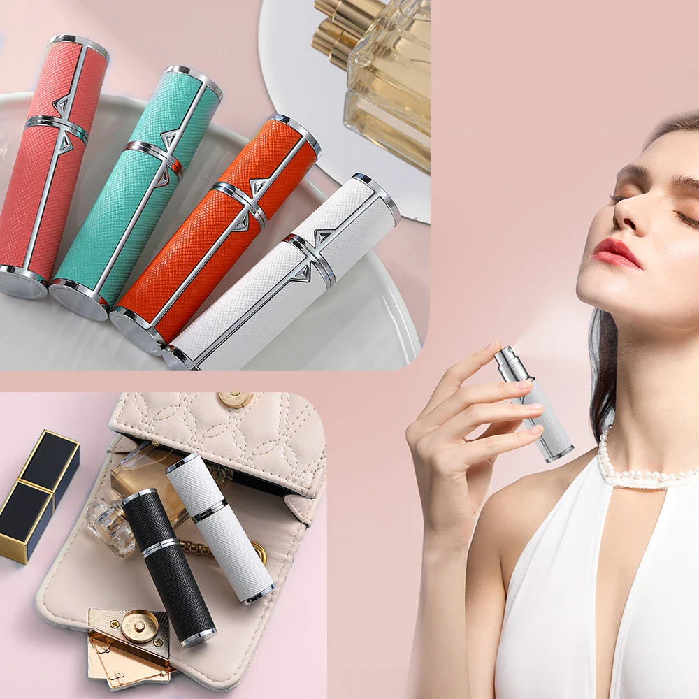 Louischanzl Premium PU Leather Perfume Sprayer – 5ml Travel Atomizer Bottle for Tight-Sealing Fragrance