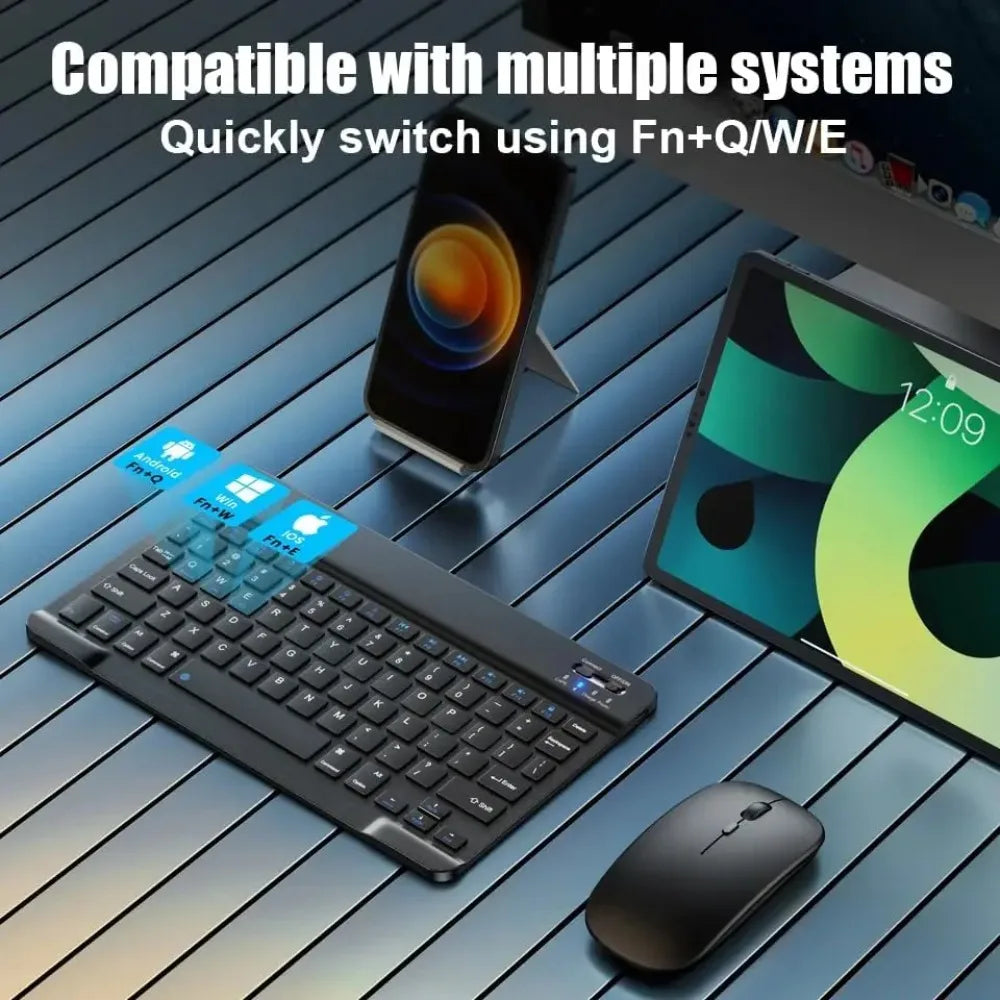 Bluetooth Keyboard for iPad & Tablets – Compatible with iPad 7–10th Gen, iPad Pro/Air/Mini, Samsung & Xiaomi