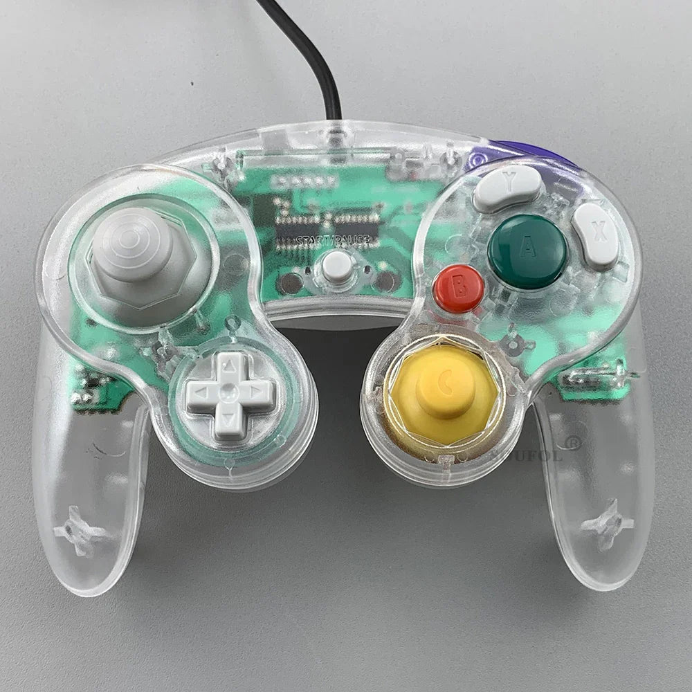 Transparent Wired Game Controller for GameCube NGC – Replacement Handheld Joystick for Video Game Console