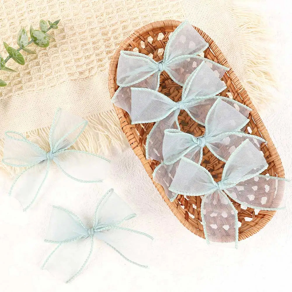 6Pcs White Lace Bow Hair Clips for Baby Girls – Lovely Bowknot Hairpins, Barrettes, Kids Hairgrips, Korean Headwear Accessories