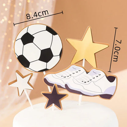 Soccer Cake Topper (Boy) – Football Party Decorations & Happy Birthday Cake Picks for Kids