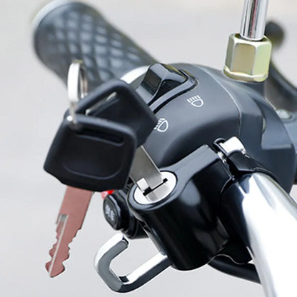 Universal Motorcycle Helmet Lock - Anti-Theft Handlebar Mount Security Metal Lock for Electric Motorbikes, 22mm-26mm with Keys Set