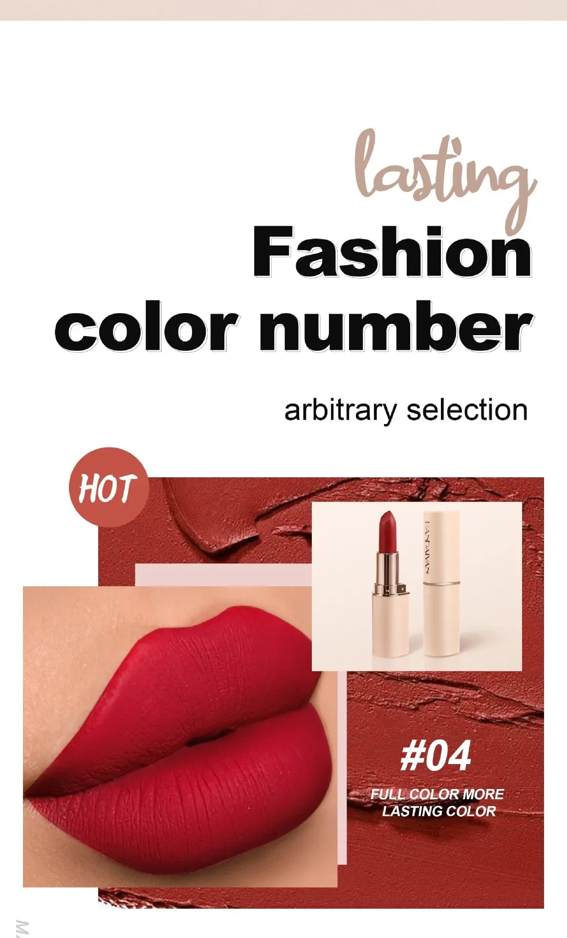 Deep Red Matte Lipstick – 8 Colors, Waterproof, Non-Stick Cup, Velvet Lip Balm, Dark Red Lipsticks for Easy Application