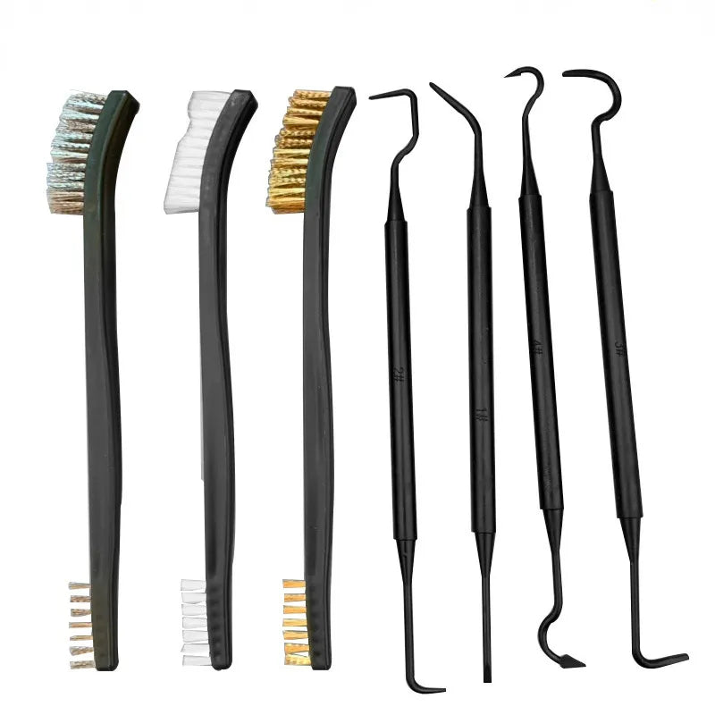 ALLSOME Double-End Steel Wire Brush & Nylon Pick Set: Universal Gun Cleaning Kit - Tactical Rifle Cleaning Tool for Hunting Enthusiasts