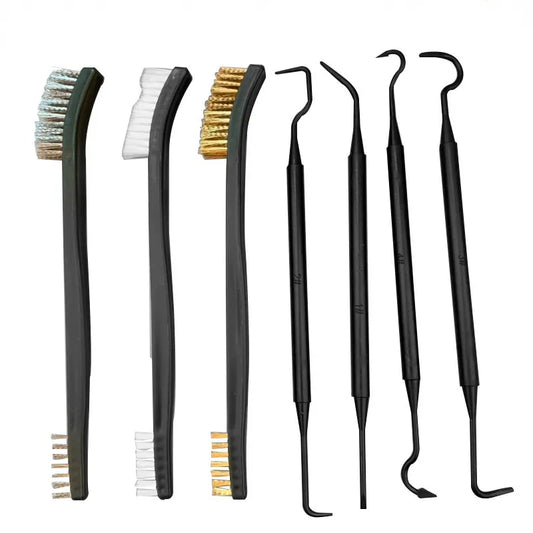 ALLSOME Double-End Steel Wire Brush & Nylon Pick Set: Universal Gun Cleaning Kit - Tactical Rifle Cleaning Tool for Hunting Enthusiasts