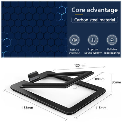 Carbon Steel Speaker Stand Base - Shock Absorbing Tabletop Audio Support