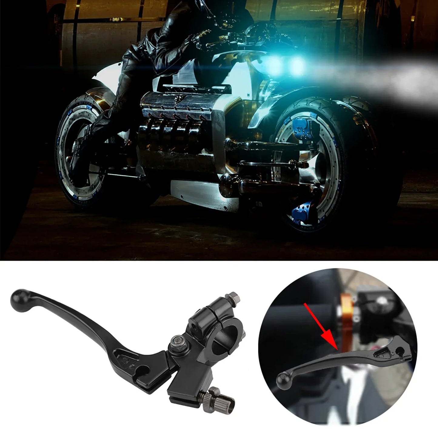22mm Folding Clutch Lever with Perch — Motorcycle Handle Replacement for 50CC–125CC Dirt Pit Bike