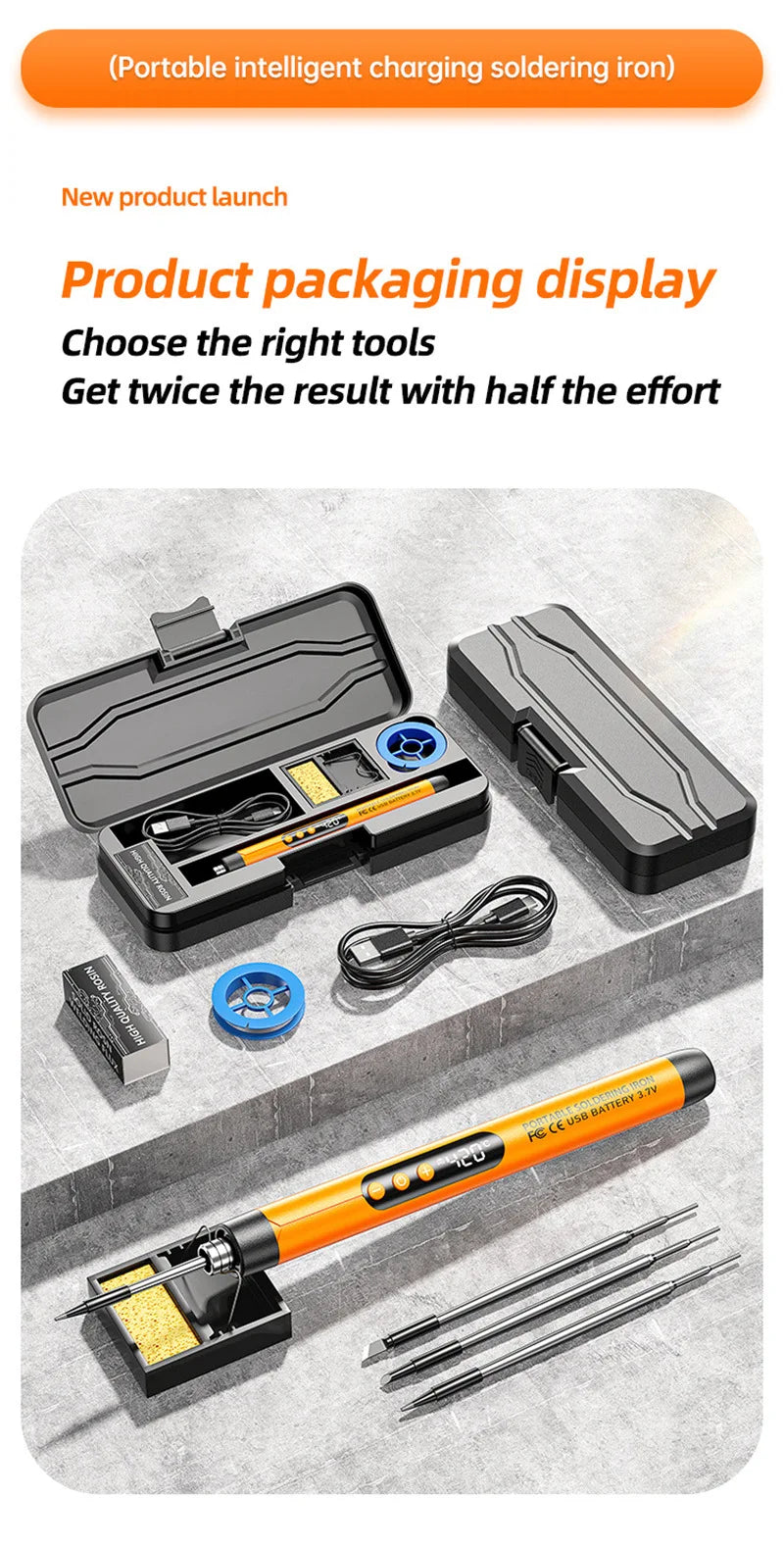 USB Wireless Digital Soldering Iron Kit – Cordless Electric Pen with Adjustable 300–450℃ Temperature