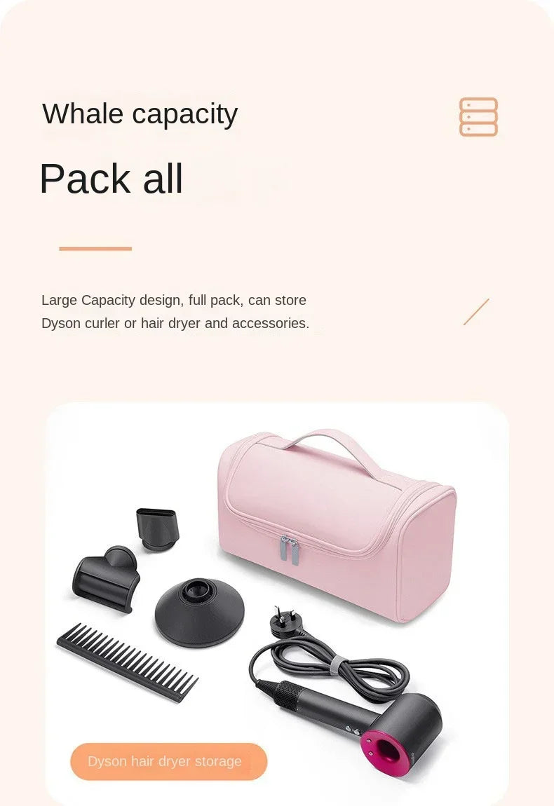 Portable Hanging Hair Dryer Case – Waterproof Non-Slip Storage Bag with Hideable Hook & Large Capacity for Hair Tools