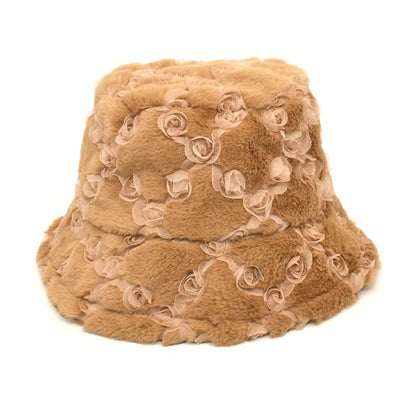Women’s Winter Bucket Hat – Fashion Leopard Panama, Warm Vintage Faux Fur Fisherman Cap