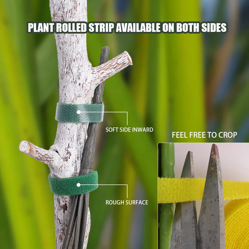 5/1 Rolls Nylon Plant Fastener Tape - Resealable Self-Adhesive Cable Ties for Supporting Grape Vines, Tomatoes, and Garden Plants