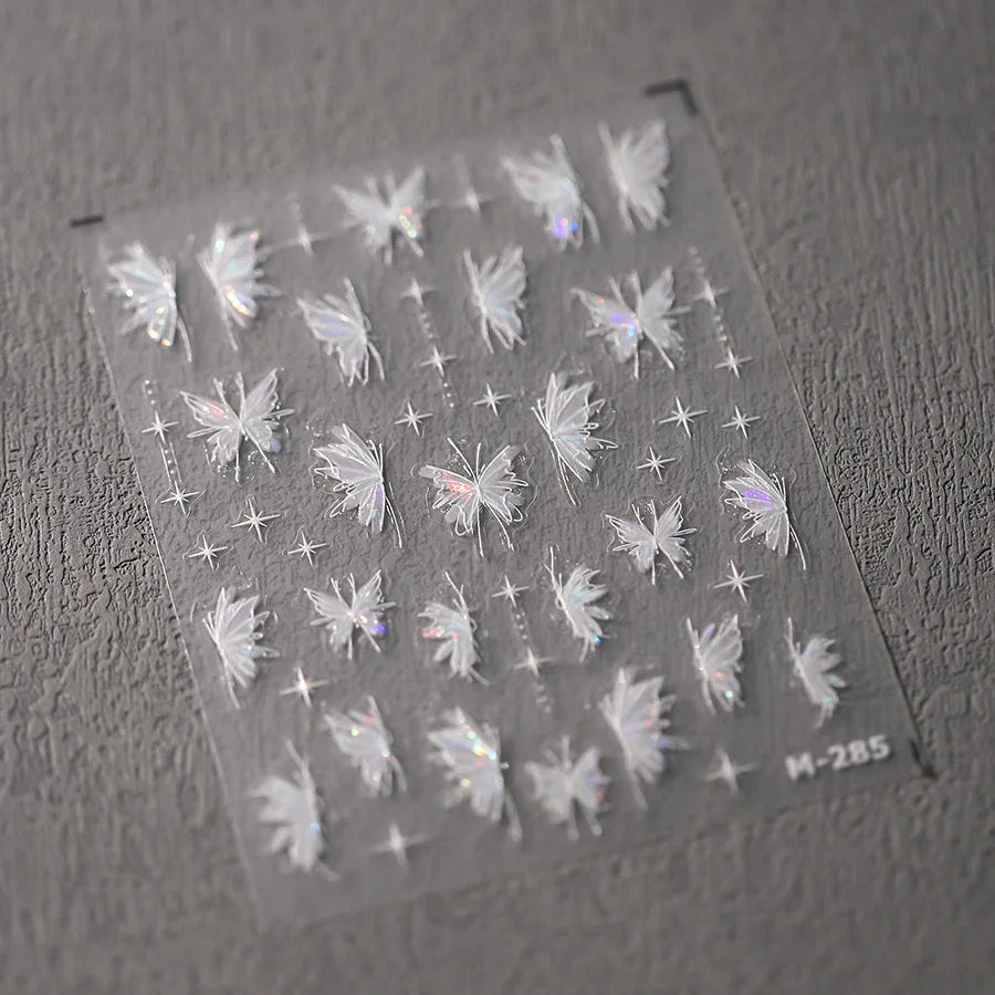 5D Glitter Butterfly Nail Sticker – Kawaii Aurora Nail Art Decal for DIY Manicure & Nail Decorations