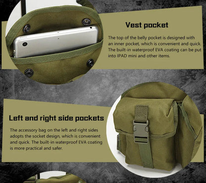 Tactical MOLLE Vest | Quick Release Hunting & CS Training Chest Vest with AK Belly Pockets