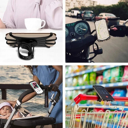 Silicone Bicycle Phone Holder - Universal Handlebar Mount for 4–6.5 Inch Smartphones & Motorcycles