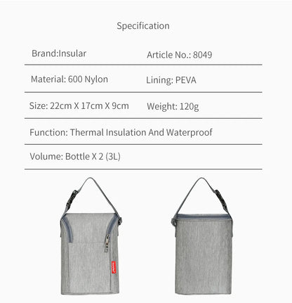 Portable Breastfeeding Bottle Bag – Leak-Proof Insulated Lunch Bag with Stroller Hanging Design for Breast Milk Cooler