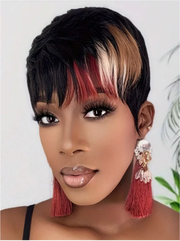 26-Inch Kinky Straight Headband Wig – Glueless Human Hair, Machine-Made Synthetic Wig for Women