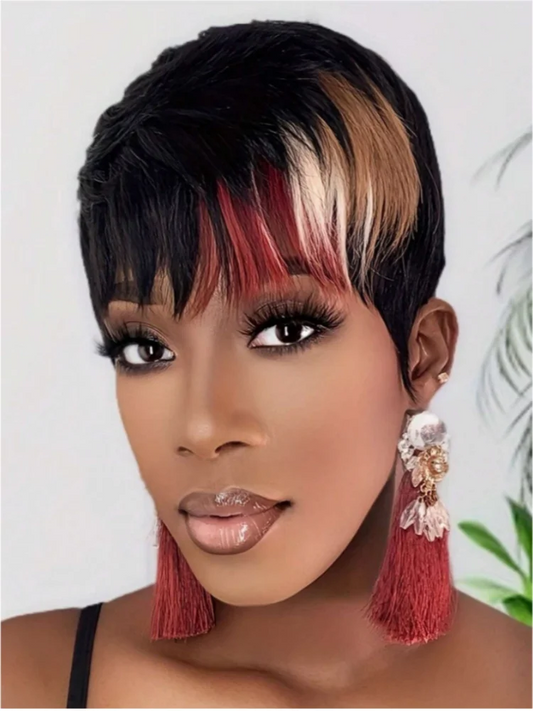 26-Inch Kinky Straight Headband Wig – Glueless Human Hair, Machine-Made Synthetic Wig for Women