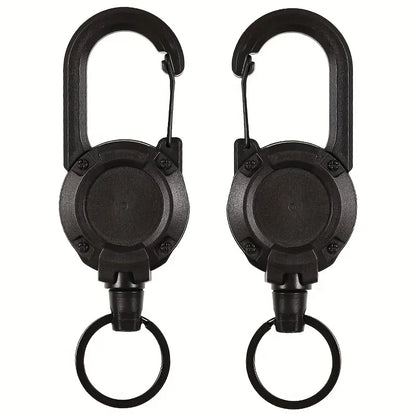 1/2/4PCS Retractable Keychain Badge Reel – Heavy Duty Extendable Holder with Carabiner for Men’s Outdoor Bags