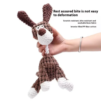 Squeaky Plush Bone Dog Toy - Puppy Teething, Chew & Molar Training Toy for Interactive Playtime