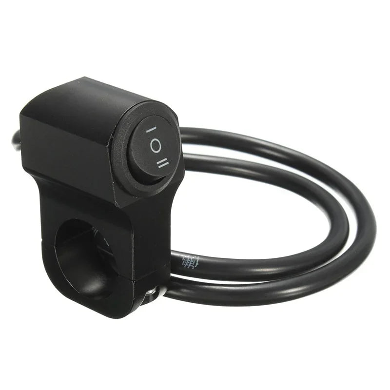 22cm Aluminum Alloy Motorcycle Handlebar Switch - 3 Position Waterproof 12V Fog Light Spotlight Control Retro Accessory