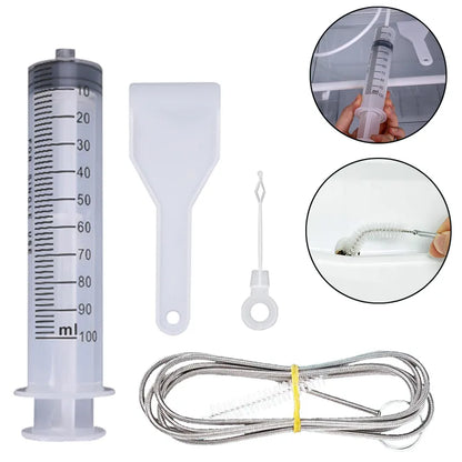 5-Piece Refrigerator Drain Hole Cleaning Set - Clog Remover and Dredge Tools with Fridge Hole Brush for Household Cleaning