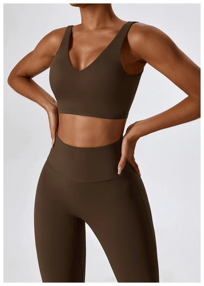 2PCS Seamless Women’s Yoga Set – Long Sleeve Crop Top & Leggings Workout Outfit, Athletic Gym Sportswear