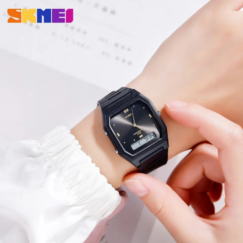 SKMEI 1604 Luxury Digital Watch – Dual Display Sports Quartz for Men & Women, Waterproof Wristwatch