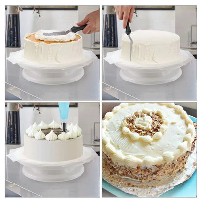 Non-Slip Plastic Cake Turntable – Laminating Table for Baking & Cake Decorating Tools