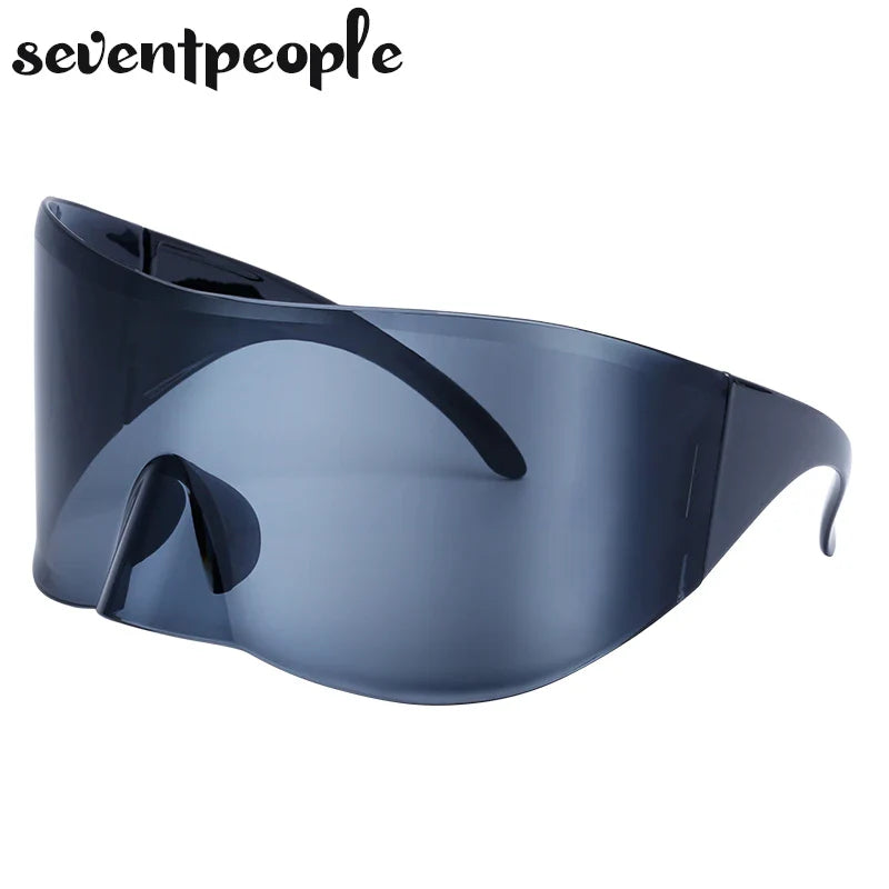 2024 Luxury Brand Mask Rectangle Sunglasses - Oversized Punk Steampunk Y2K Designer Shield Goggles for Women & Men